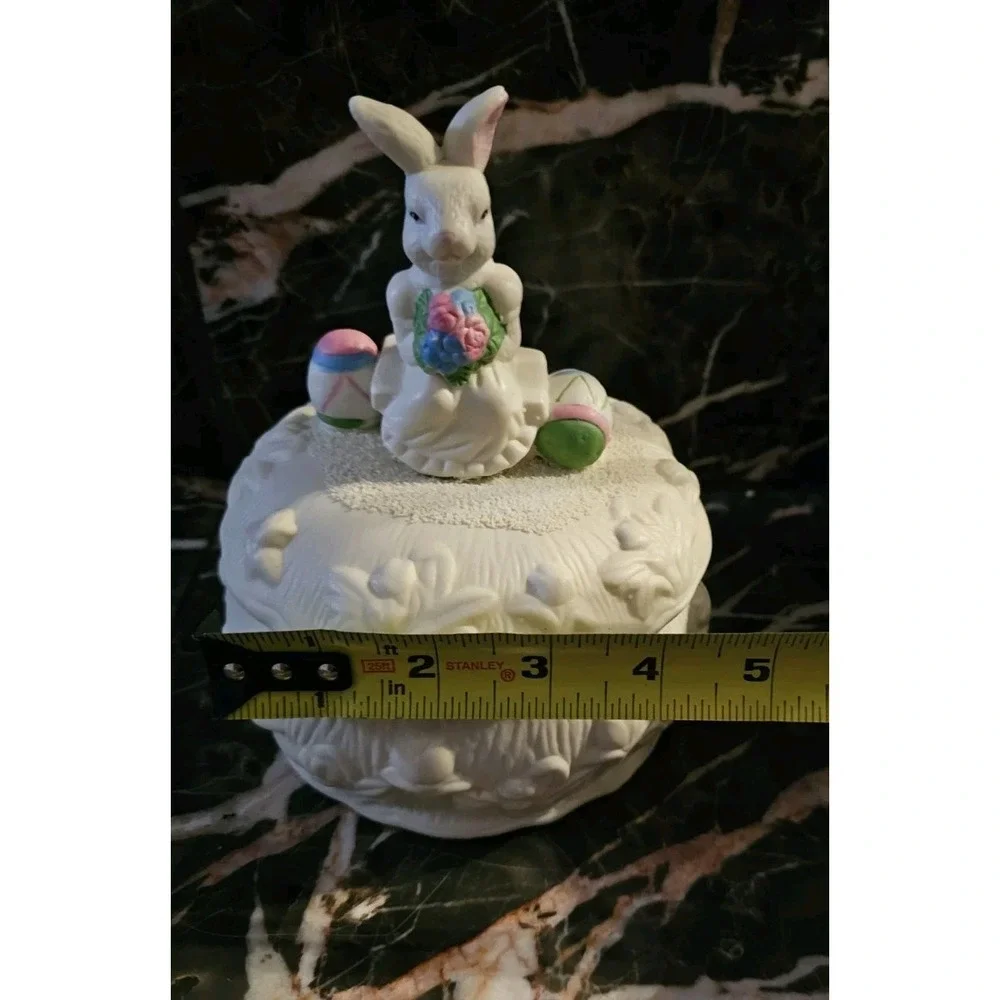 Vintage Covered Candy Bowl Centerpiece Easter Spring Decoration 7